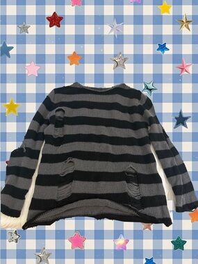 Striped ragged sweater
